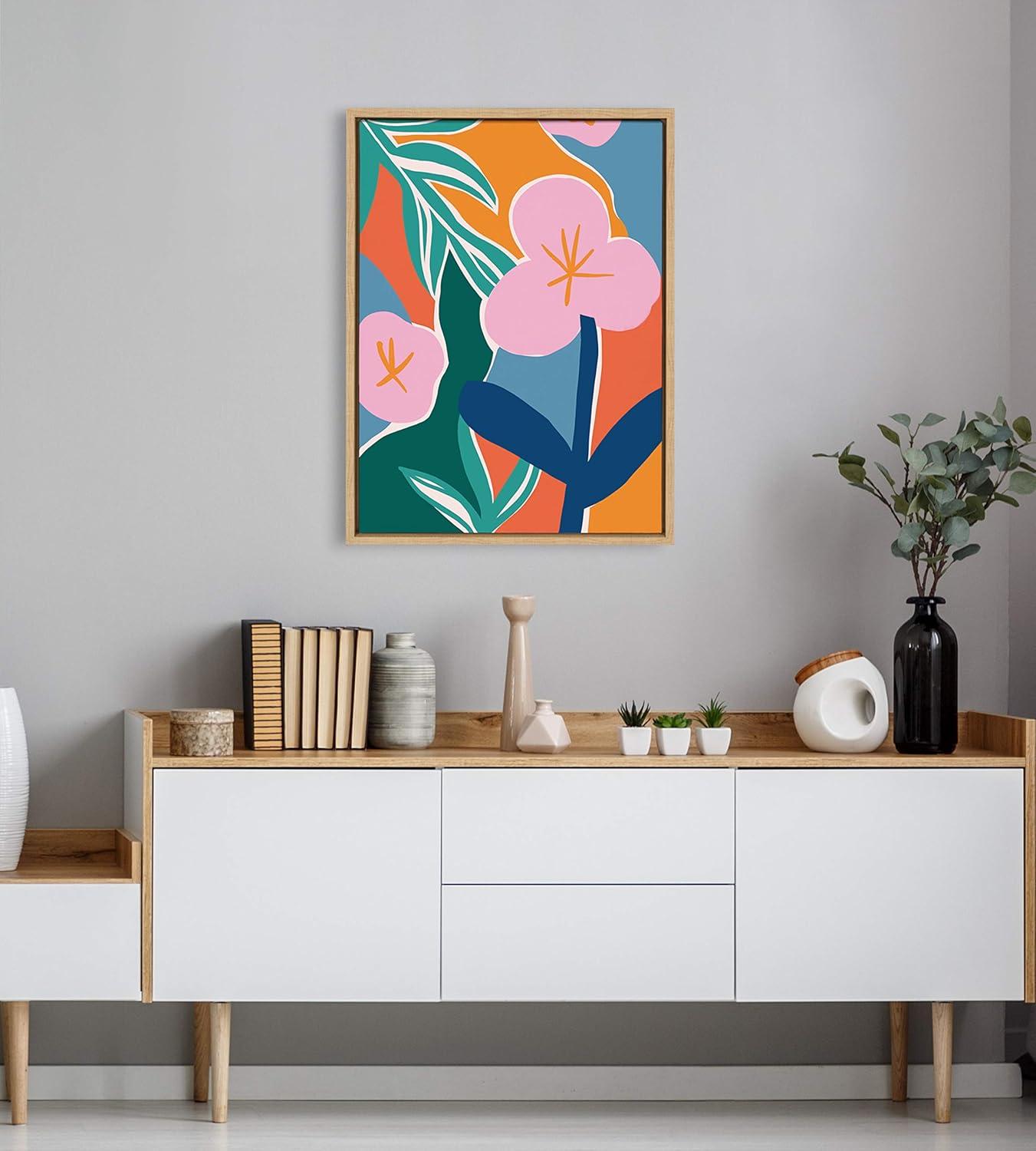 18" x 24" Sylvie Oaxaca Garden Framed Canvas by Kate Aurelia Holloway Natural - Kate & Laurel All Things Decor
