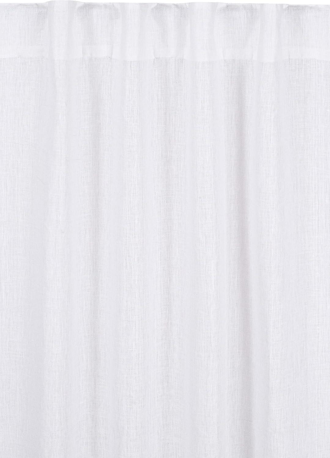 Bedding Craft Farmhouse Curtains 50x84 inch White Textured Slub Tab Top Window Panels for Bedroom Living Room Modern Rustic Country Home Décor Elegant Drapes