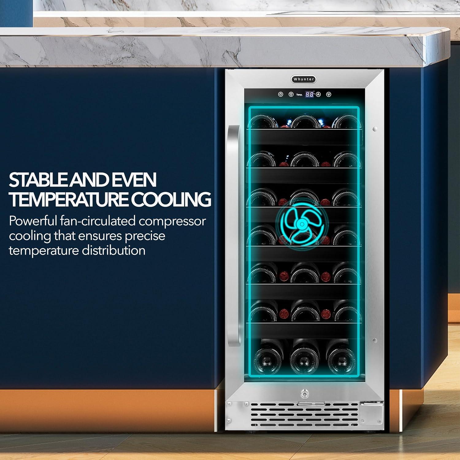 Whynter Whynter 15'' width 33 Bottle Single Zone Built-In Wine Refrigerator