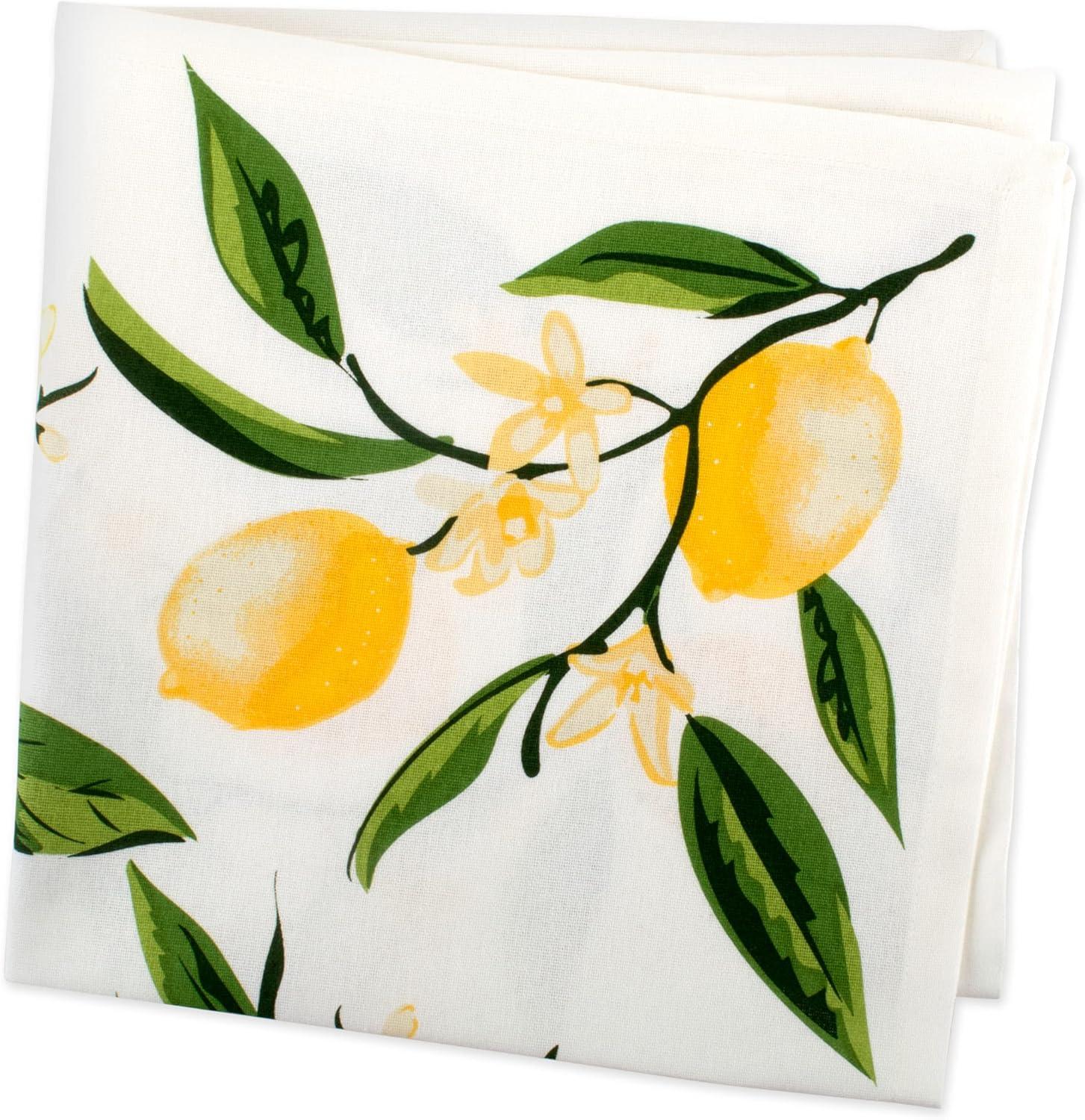 DII Lemon Bliss Printed Napkin Set 6 Piece, Yellow/Green, 20x20"