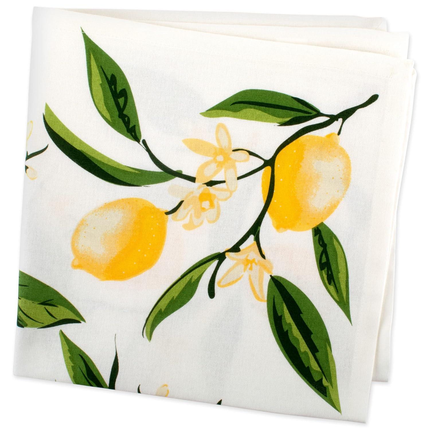 DII Lemon Bliss Printed Napkin Set 6 Piece, Yellow/Green, 20x20"