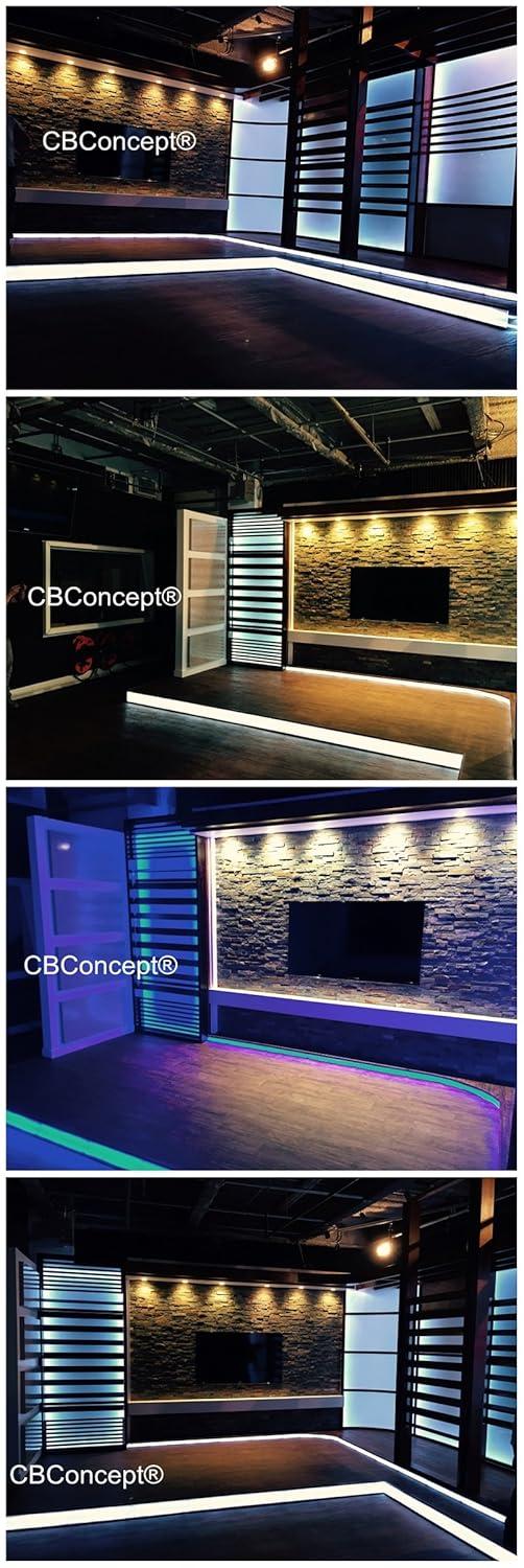 CBConcept UL Listed, 50 Feet, 5500 Lumen, 3000K Warm White, Dimmable, 110-120V AC Flexible Flat LED Strip Rope Light, 930 Units 3528 SMD LEDs, Indoor/Outdoor Use, Accessories Included, [Ready to use]