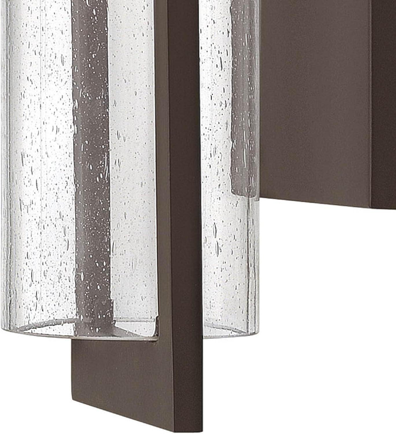 Hematite Finish 1-Light Outdoor Wall Lantern with Clear Seedy Glass