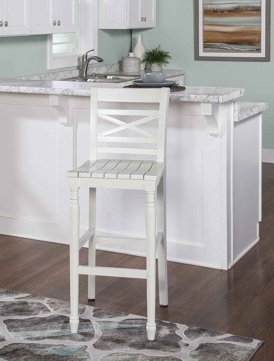 Asher 30.25" Bar Stool , White