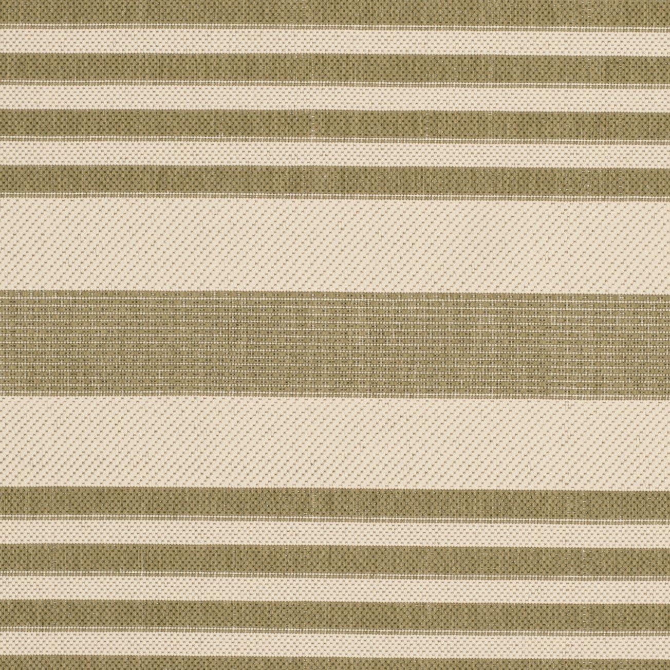 SAFAVIEH Courtyard Caroline Striped Indoor/Outdoor Area Rug, 4' x 5'7", Green/Beige