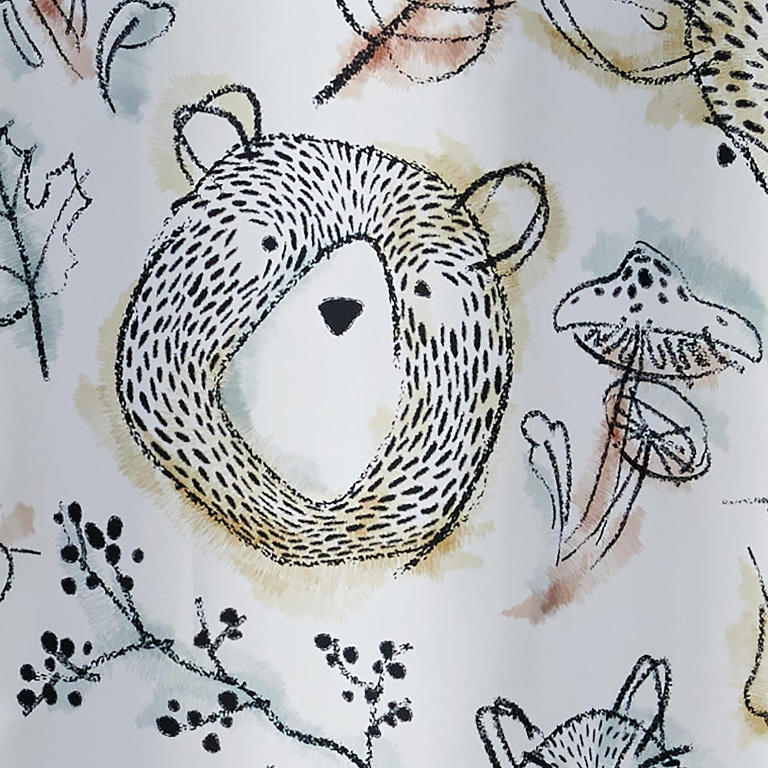SKL Home Sketched Woodland Animal Print Shower Curtain