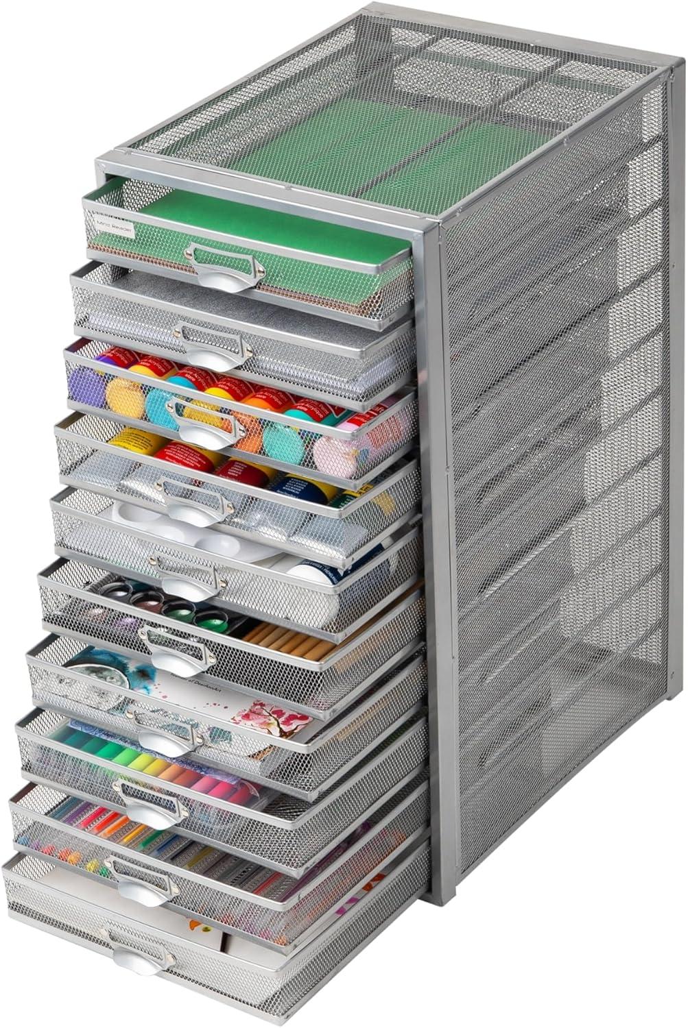 File Storage Drawers, Desk Organizer, Multi-Purpose, Crafts, Office, Metal Mesh