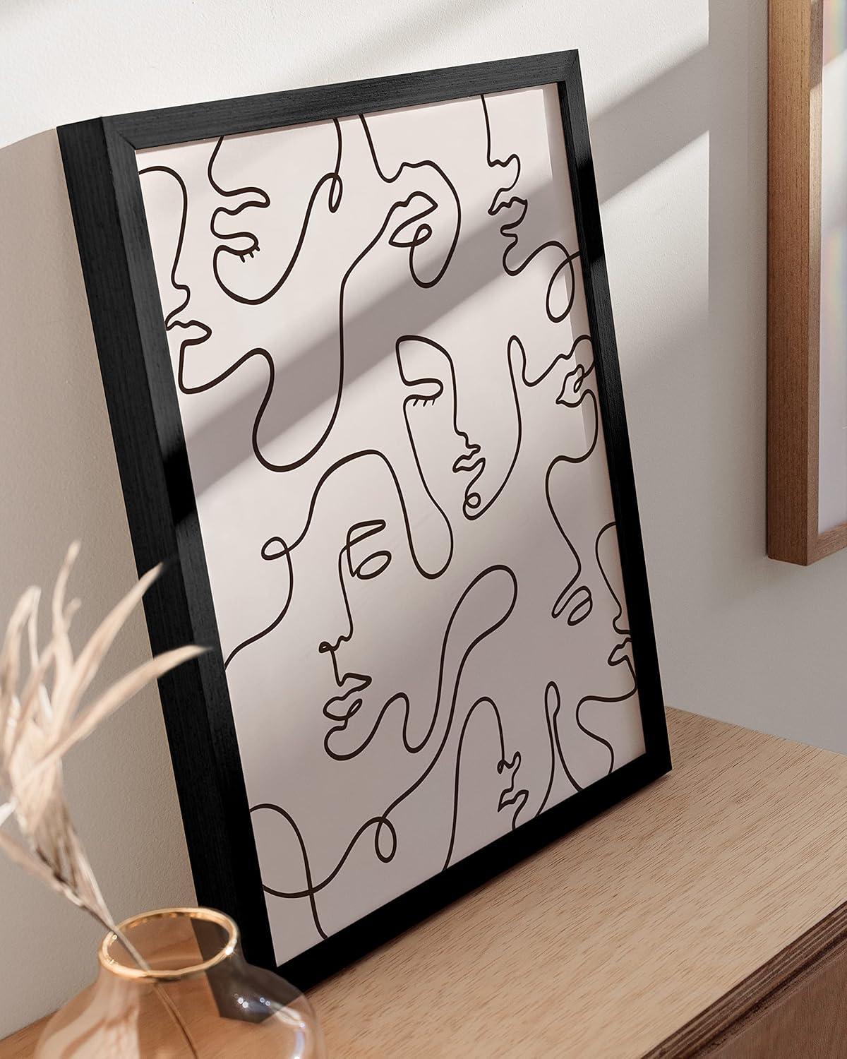 Minimalist Black and White Abstract Line Art Print