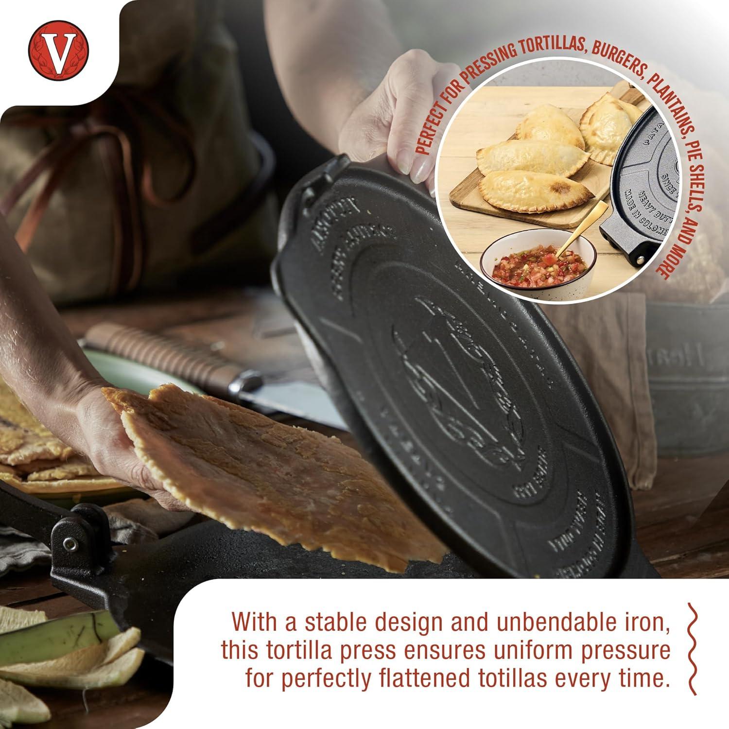 Victoria 10-Inch Heavy-Duty Cast Iron Tortilla Press