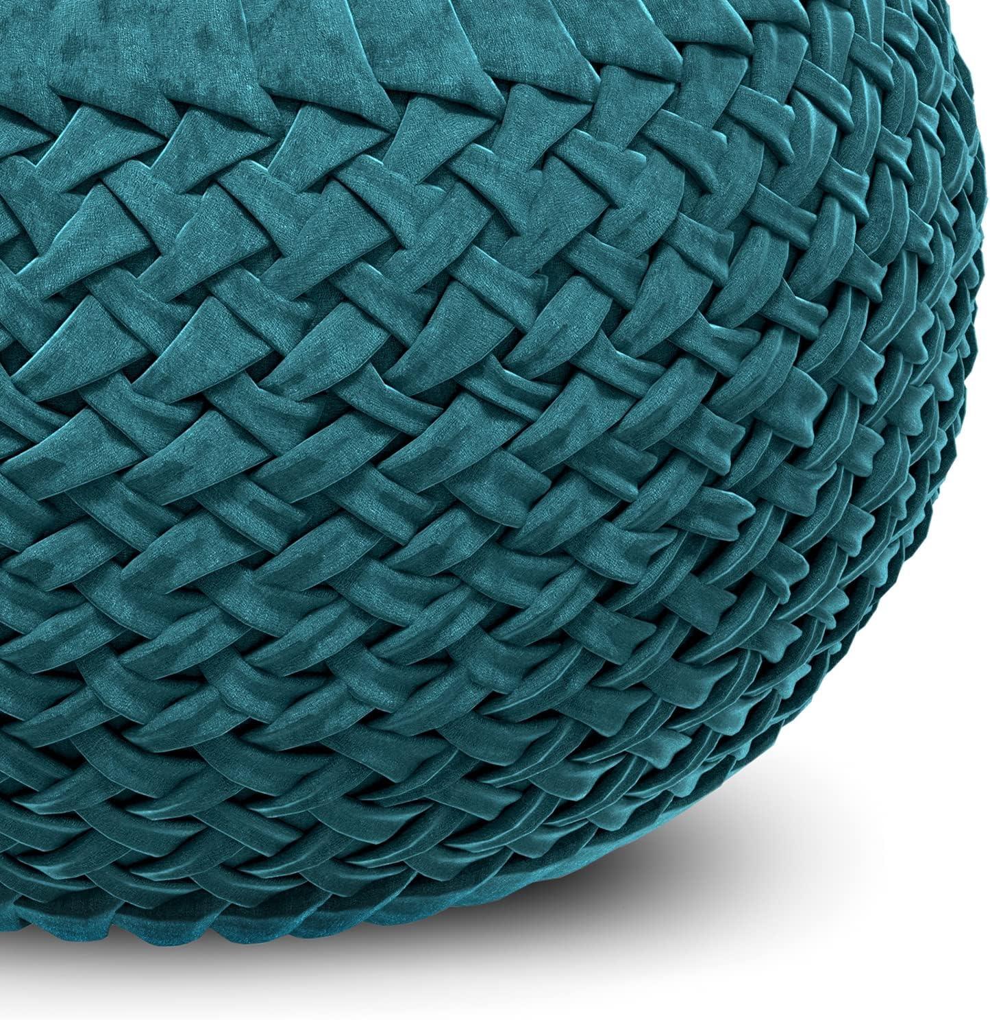 Simpli Home Grafton Velvet Pouf