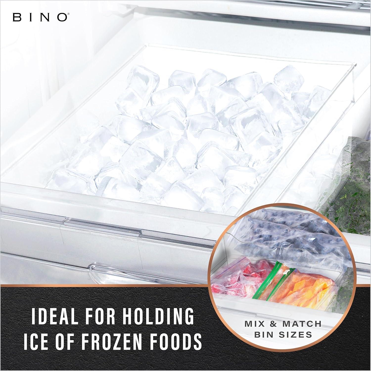 MAXAYA Bino | Plastic Storage Bins, Small | The Handler Collection | Multipurpose Organizer Bins | Kitchen Pantry Organizers And Storage | Clear Containers For Organizing Home | Freezer Organizer