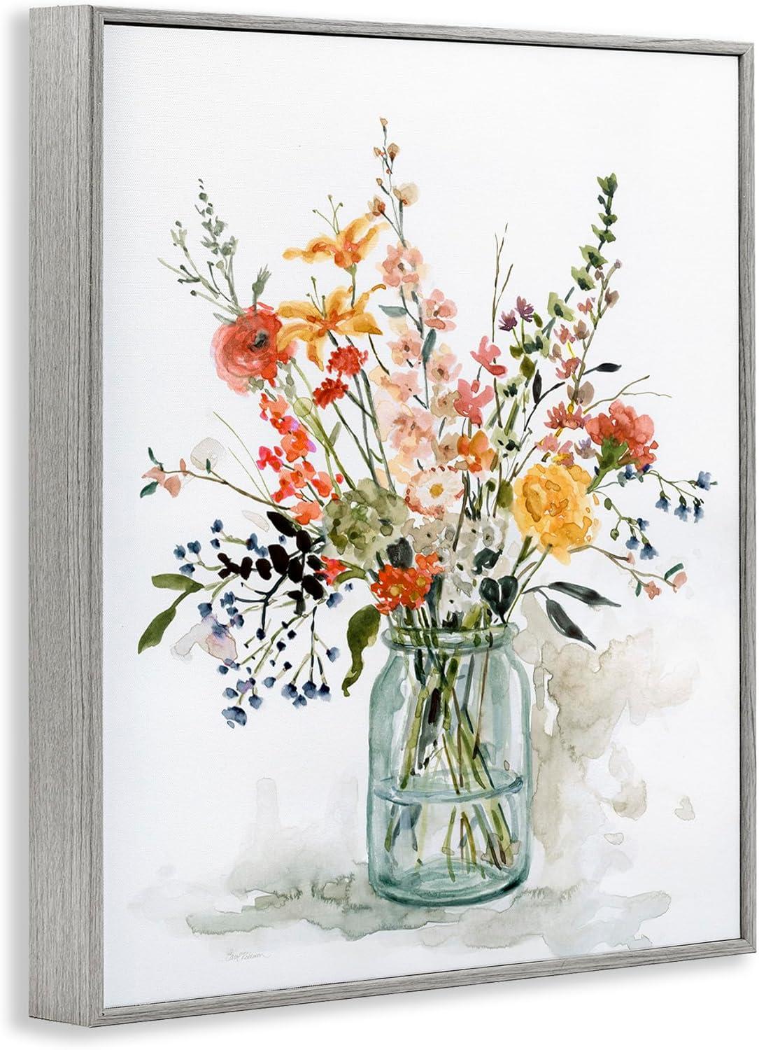 Stupell Industries Warm Summer Meadow Floral Bouquet Still Life Painting