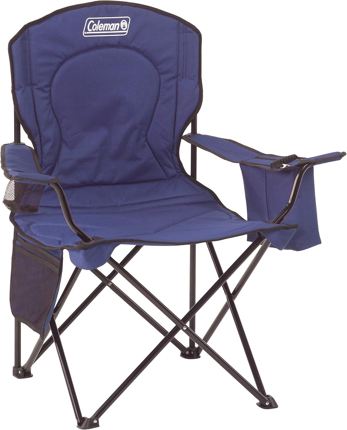 Coleman Blue Portable Camping Chair with Built-In Cooler