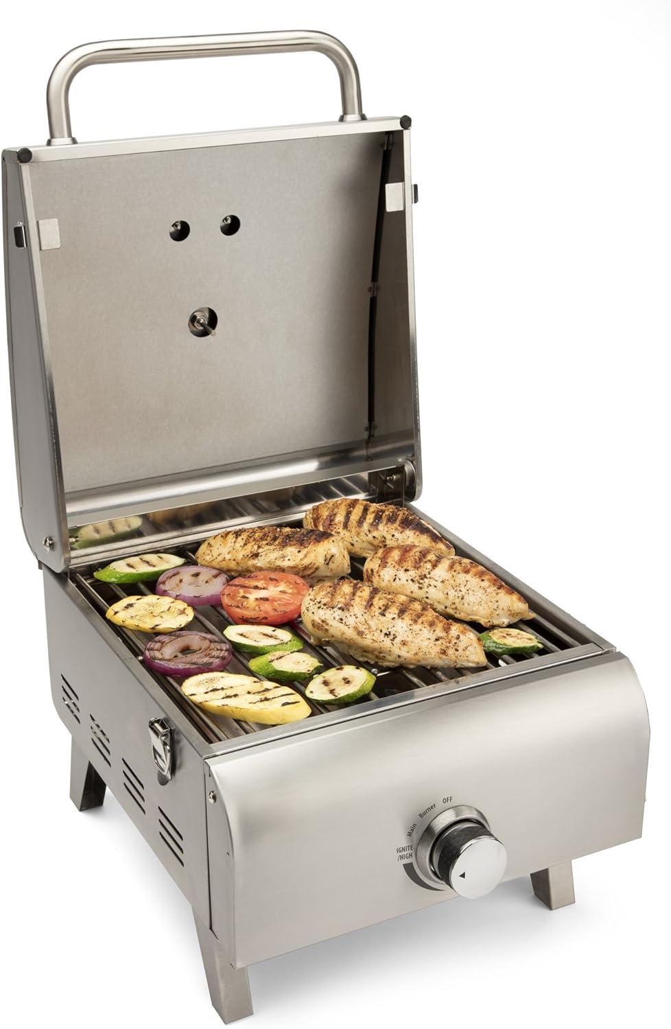 Cuisinart 1 Burner Silver Propane Portable Gas Grill