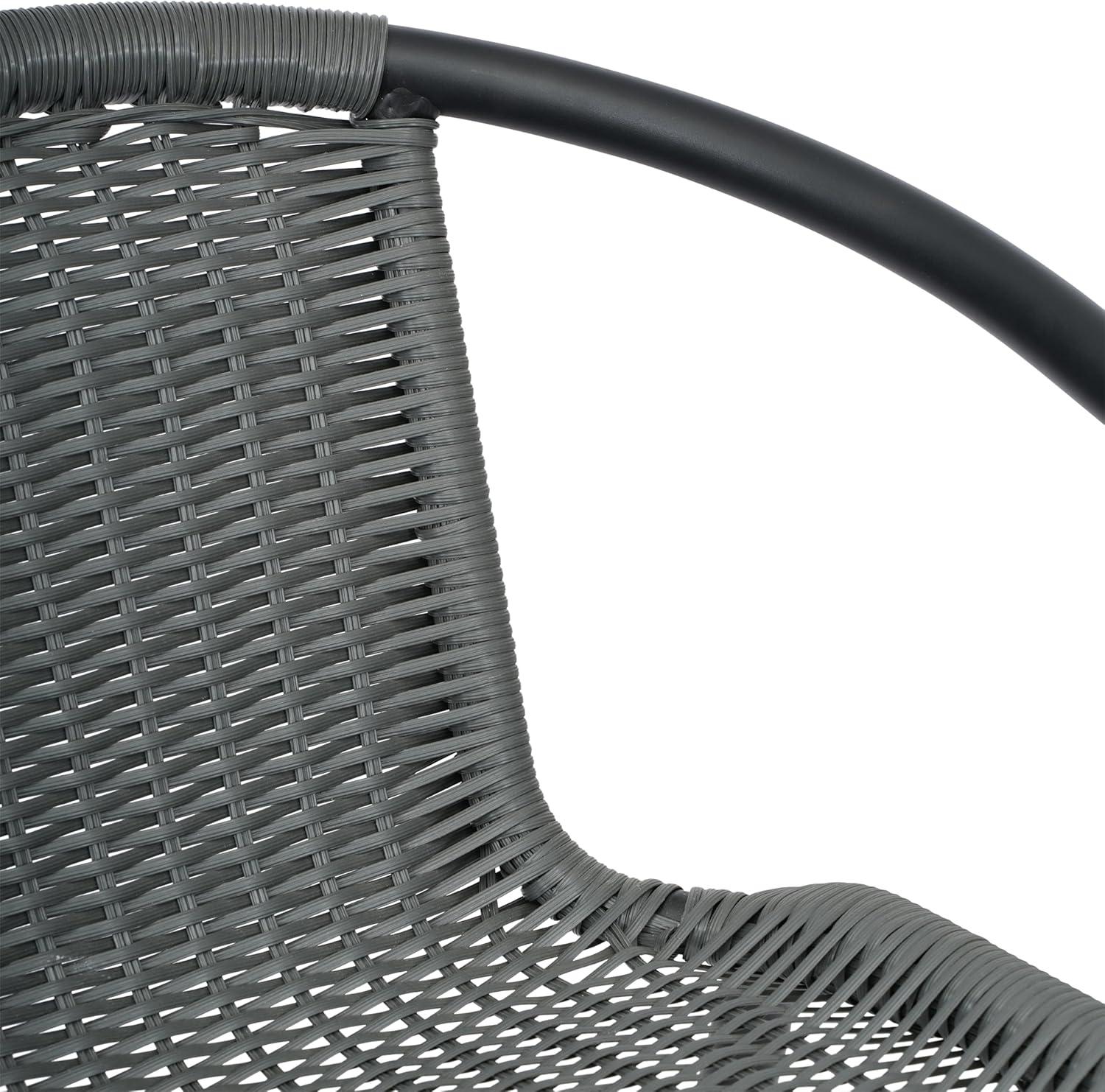 Flash Furniture Lila Commercial Indoor-Outdoor Rattan Restaurant Barstool with Aluminum Frame (Set of 2)