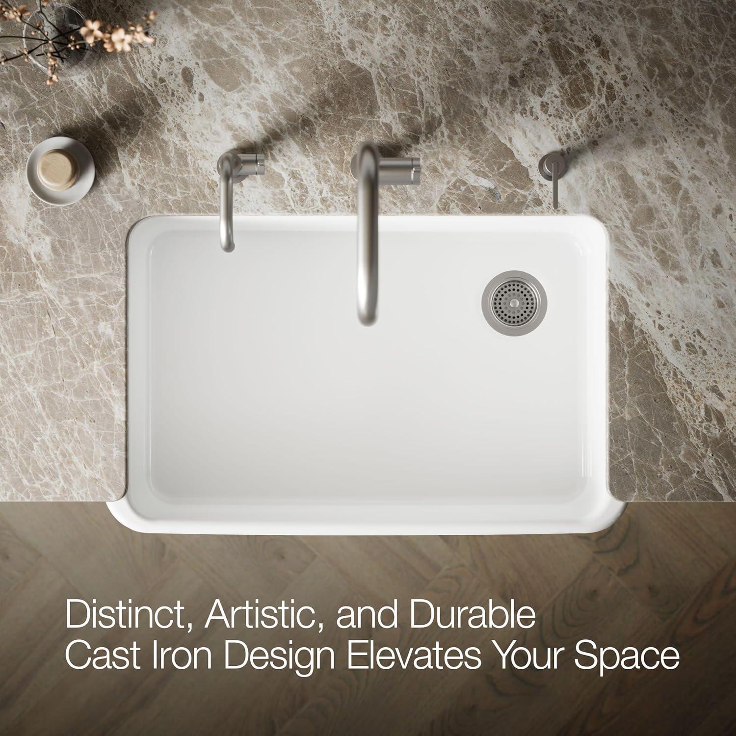 Ironridge 34" Undermount Single-Bowl Farmhouse Cast Iron Kitchen Sink with Apron Front