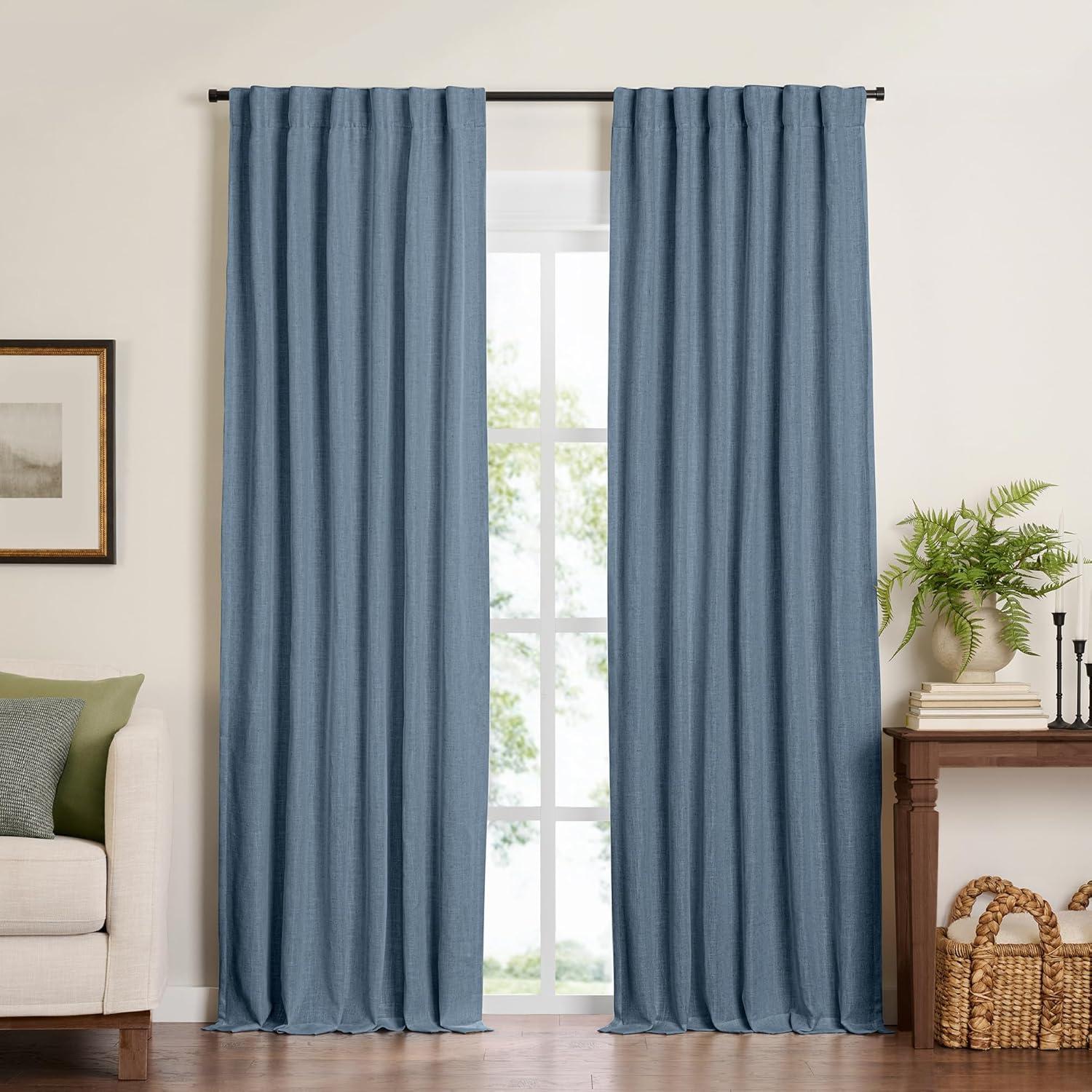 Elrene Harrow Solid Texture Room Darkening Single Window Curtain Panel - Elrene Home Fashions