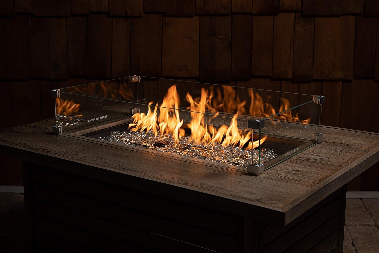 Fire Sense Fire Sense Wind Guard Clear Tempered Glass for Fire Pits & Patio Heaters - Rectangular Wind Guard