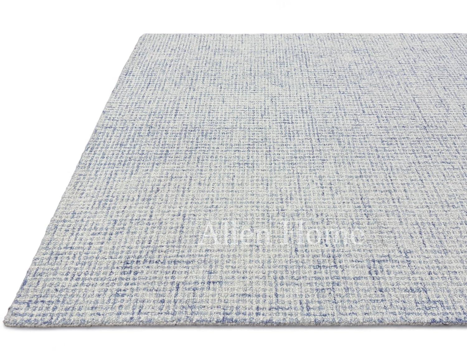 Alora Decor London 9' x 12' Solid Blue/Gray/Rust/Blue Hand-Tufted Area Rug