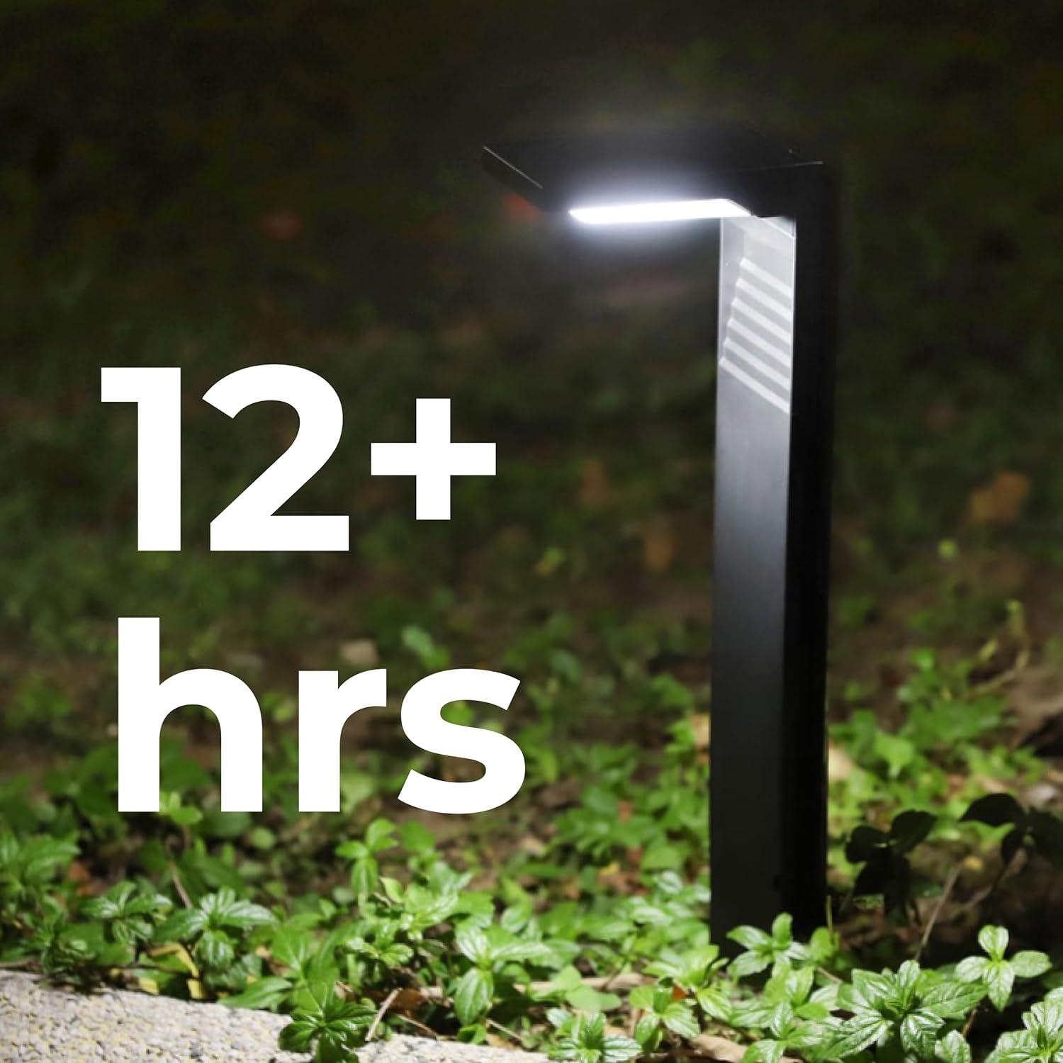 Techko 12.2" Solar Bollard LED Pathway Light (Set of 2)