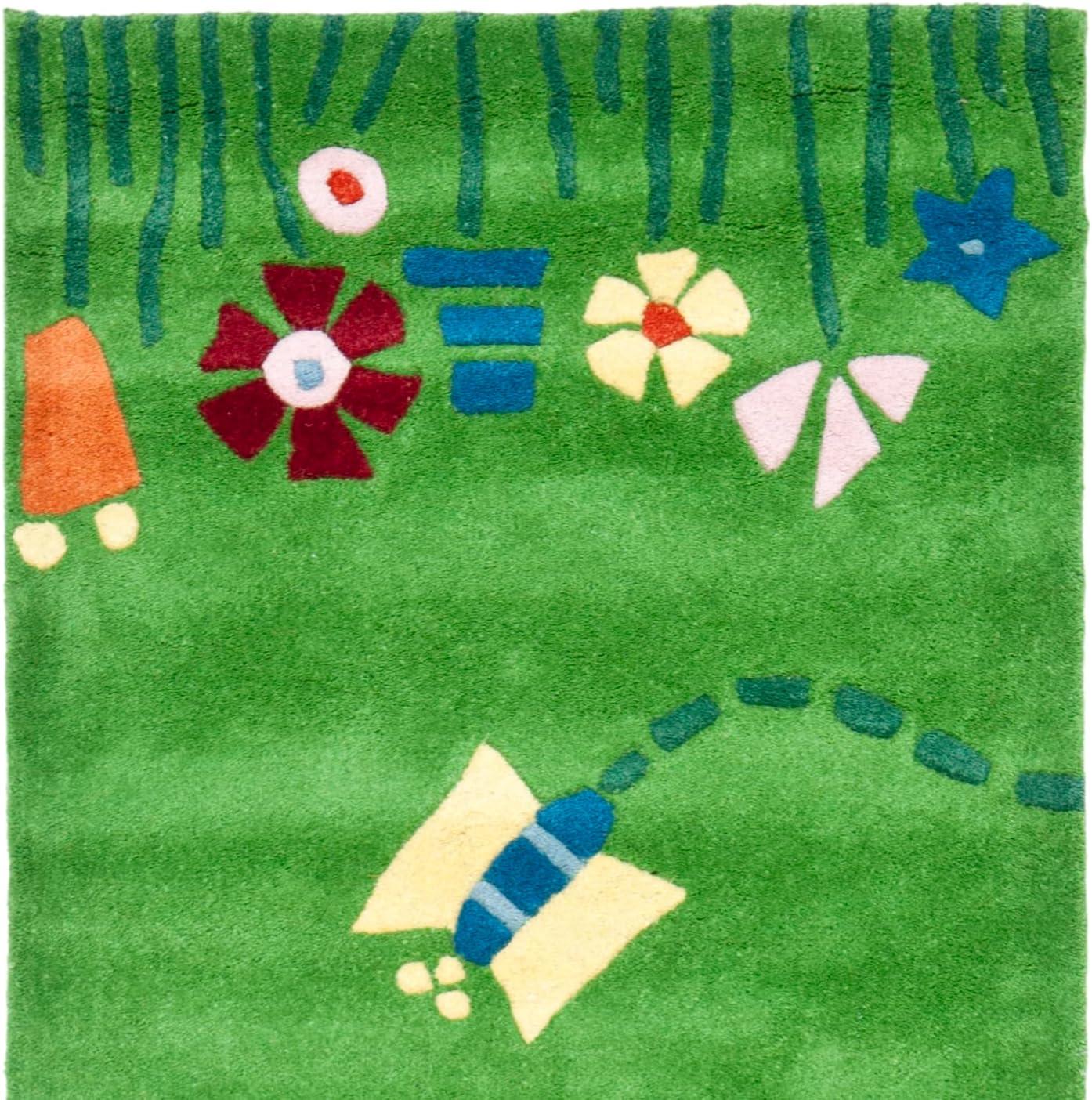SAFAVIEH Kids Topher Play Grass Runner Rug, Green/Multi, 2'3" x 8'