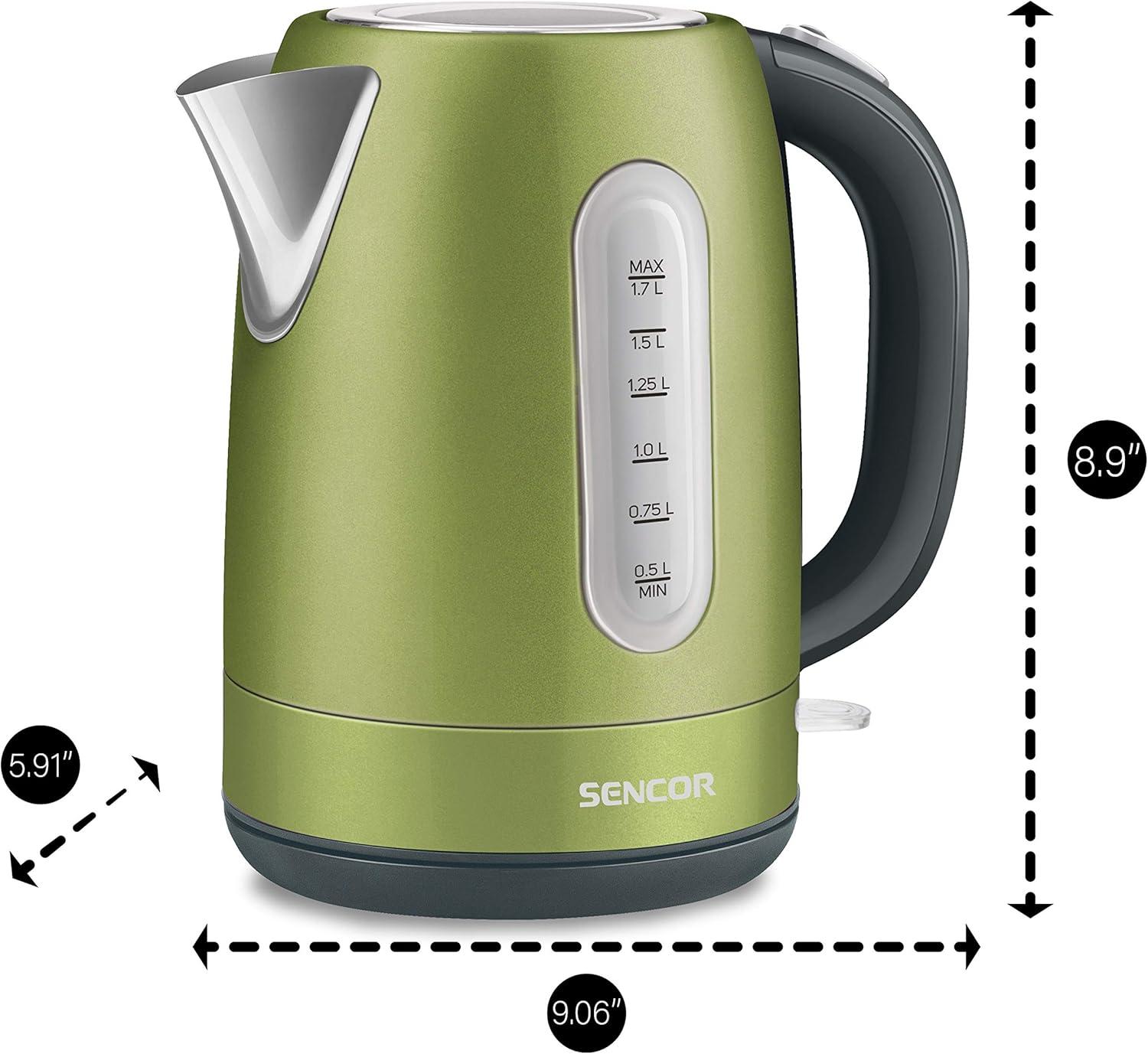 Sencor SWK1770GG Stainless Electric Kettle, 1.7L, Light Green