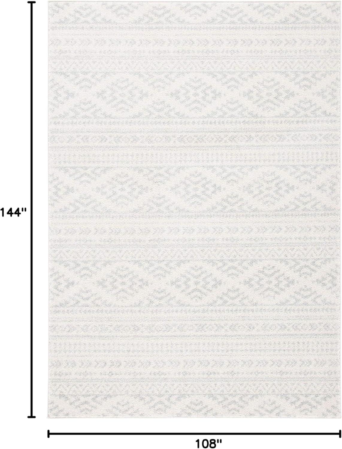 SAFAVIEH Tulum Lakisha Distressed Southwestern Area Rug, 9' x 12', Ivory/Light Grey