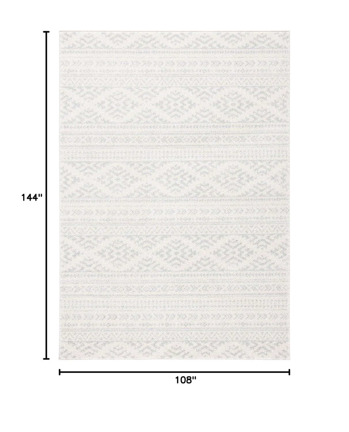 SAFAVIEH Tulum Lakisha Distressed Southwestern Area Rug, 9' x 12', Ivory/Light Grey
