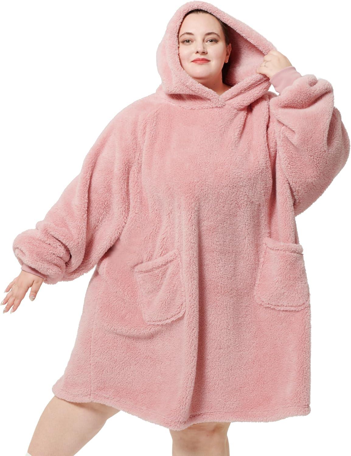 Bedsure Bedsure Wearable Blanket Hoodie Gifts For Women - Cozy Sherpa Hoodie Blanket For Adult Men, Warm Hooded Blanket Sweatshirt