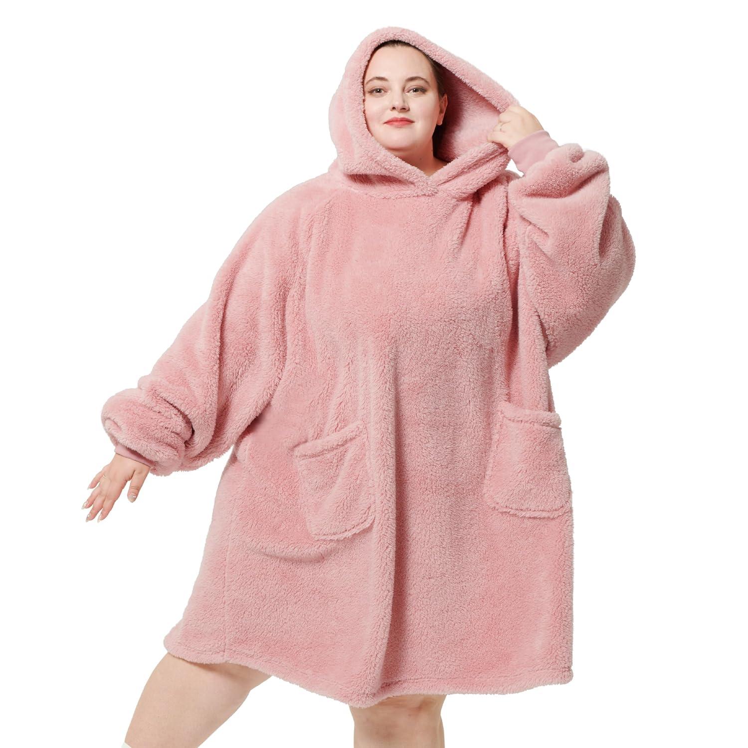 Bedsure Bedsure Wearable Blanket Hoodie Gifts For Women - Cozy Sherpa Hoodie Blanket For Adult Men, Warm Hooded Blanket Sweatshirt