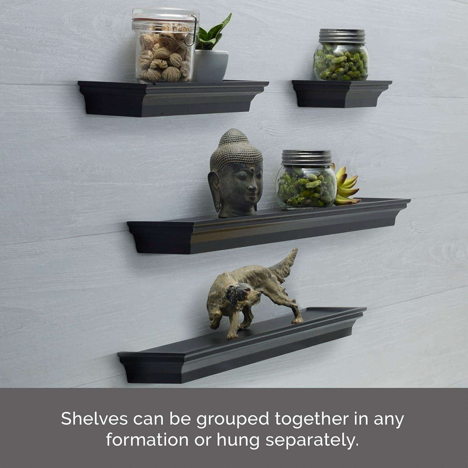 Melannco Melannco 5 Pieces Floating Molding Shelves for Bedroom, Living Room, Bathroom, Kitchen, Nursery (Set of 5)