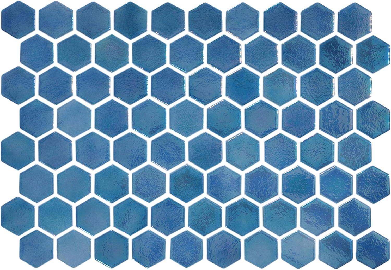 Glass Tile Love White Hot Love 11 in. X 16.325 in. Hexagonal Glass Mosaic Tile (10.76 sq. ft./case), Ideal for Kitchen Tile, Backsplash Tile, Bathroom Tile, and Pool Tile