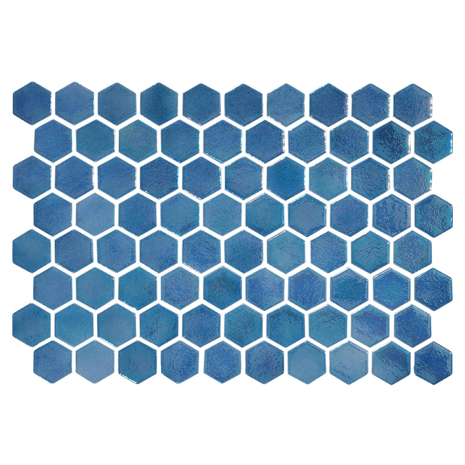 Glass Tile Love White Hot Love 11 in. X 16.325 in. Hexagonal Glass Mosaic Tile (10.76 sq. ft./case), Ideal for Kitchen Tile, Backsplash Tile, Bathroom Tile, and Pool Tile
