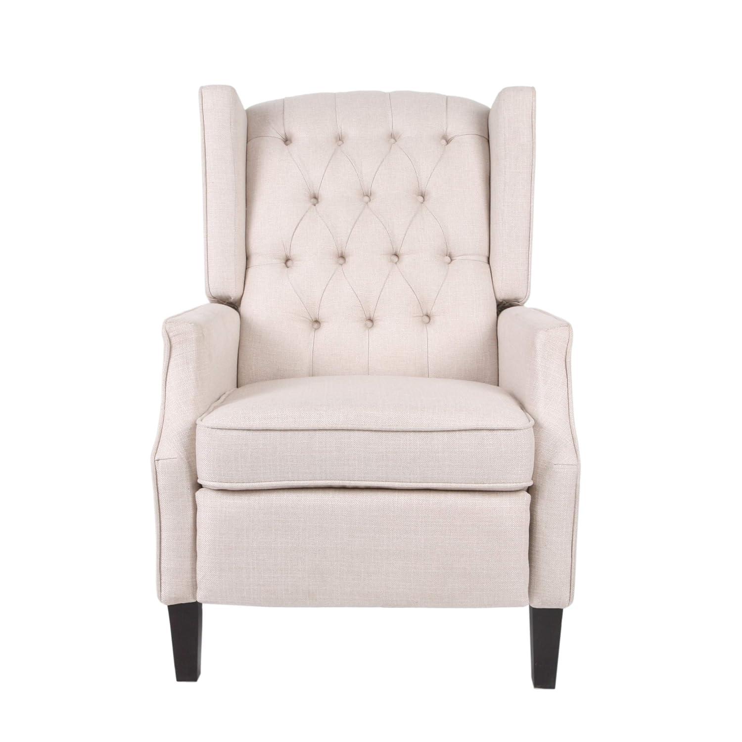 Keating Traditional Wingback Recliner: Pushback, Tufted, Plywood Frame - Christopher Knight Home
