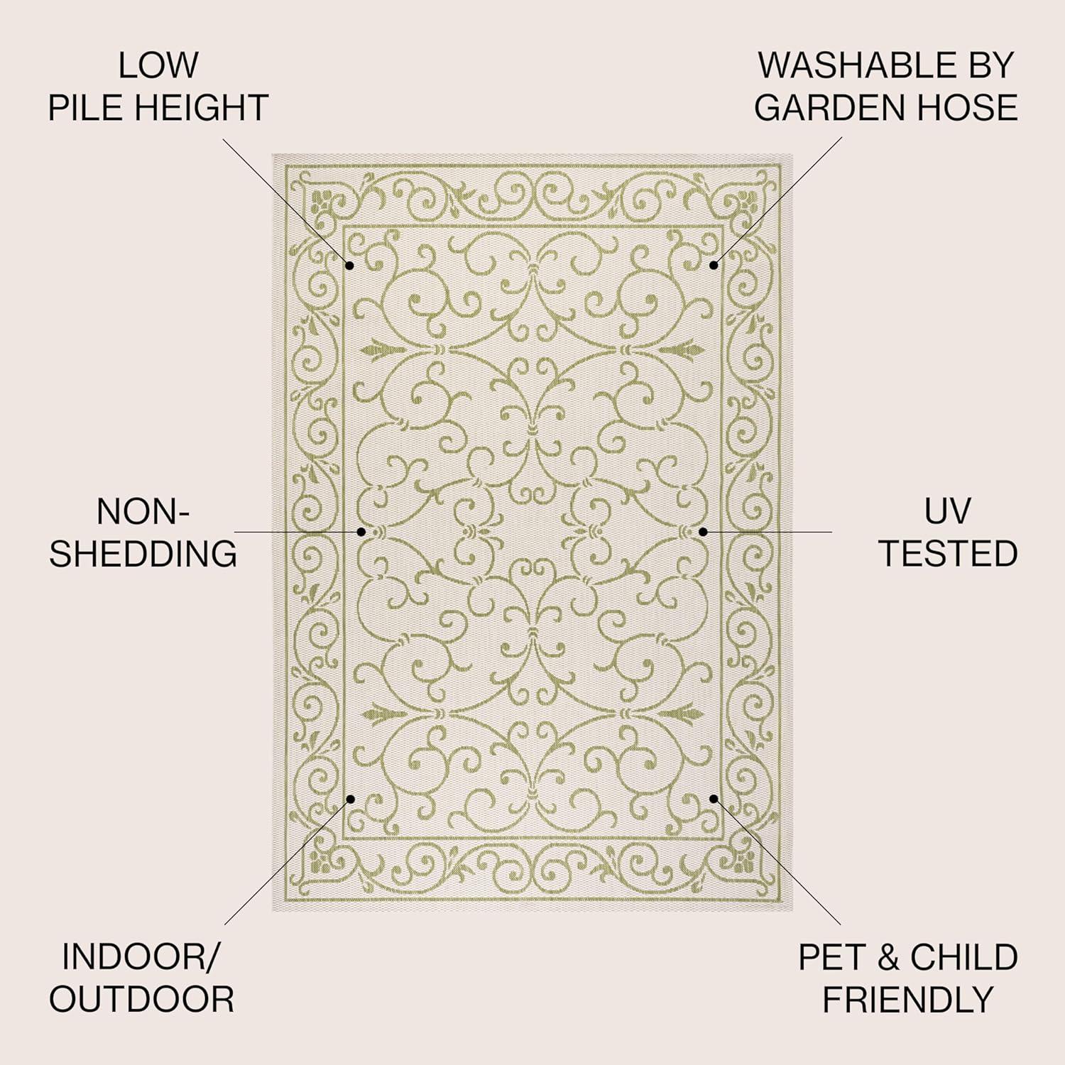 Charleston Vintage Filigree Textured Weave Indoor/Outdoor Area Rug  - JONATHAN Y