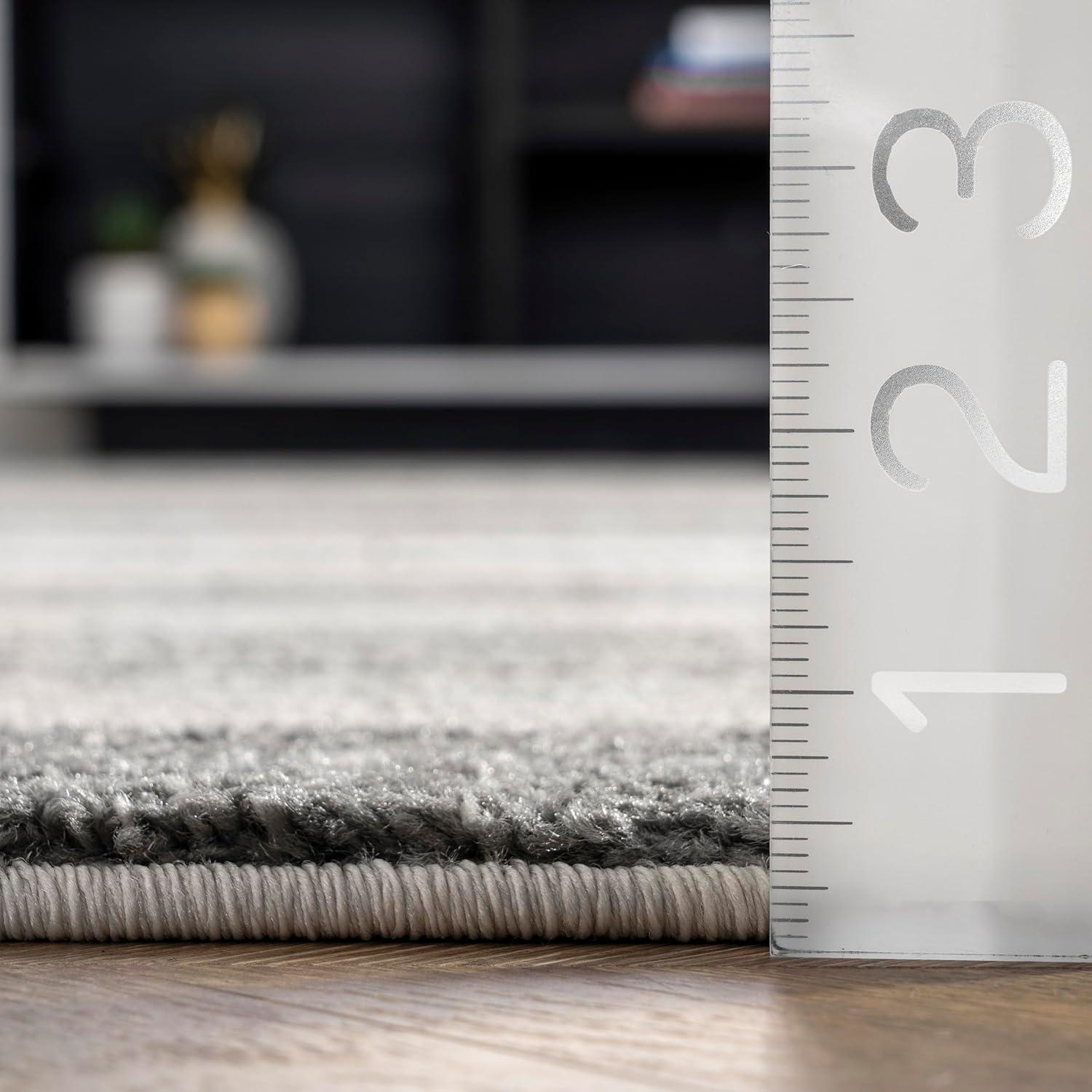 5'x8' Solid Loomed Area Rug Beige/Gray - nuLOOM: Contemporary Flat Pile, Stain-Resistant, Indoor Use, Polypropylene