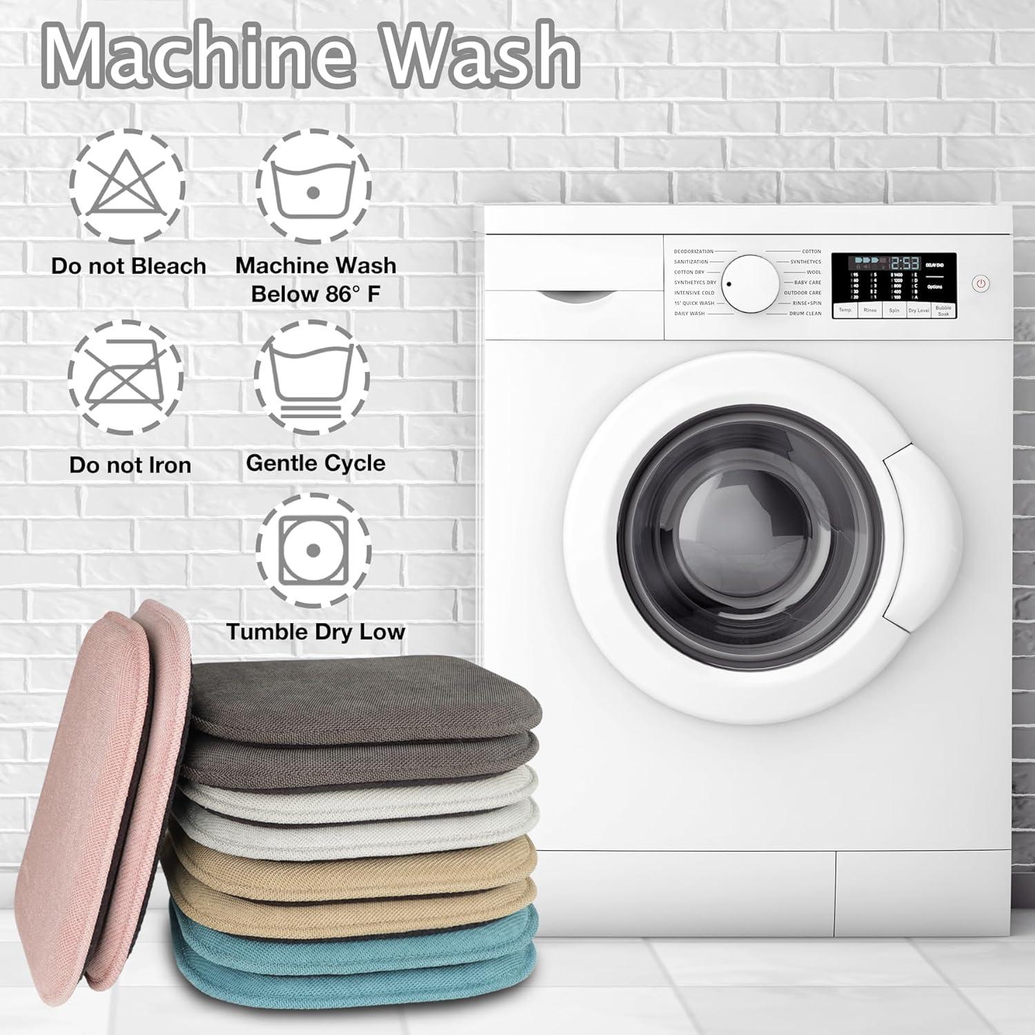 Shinnwa Chair Cushions Set of 4 Seat Cushions Soft Velvet Non Slip Chair Pads for Kitchen Dining Chairs 15 x 16 inch, Gray