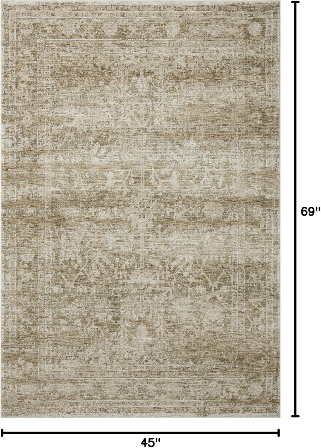 Honora Rug by Amber Lewis x Loloi - Khaki and Beige / 3'9" x 5'9"