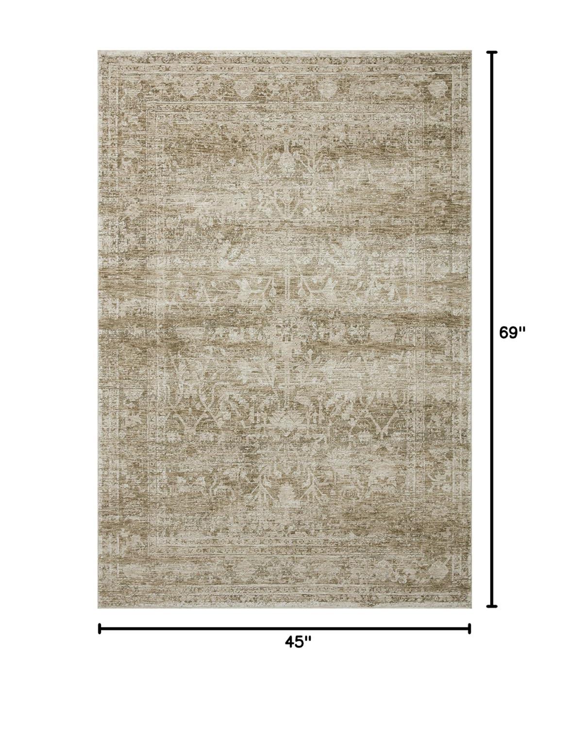 Honora Rug by Amber Lewis x Loloi - Khaki and Beige / 3'9" x 5'9"