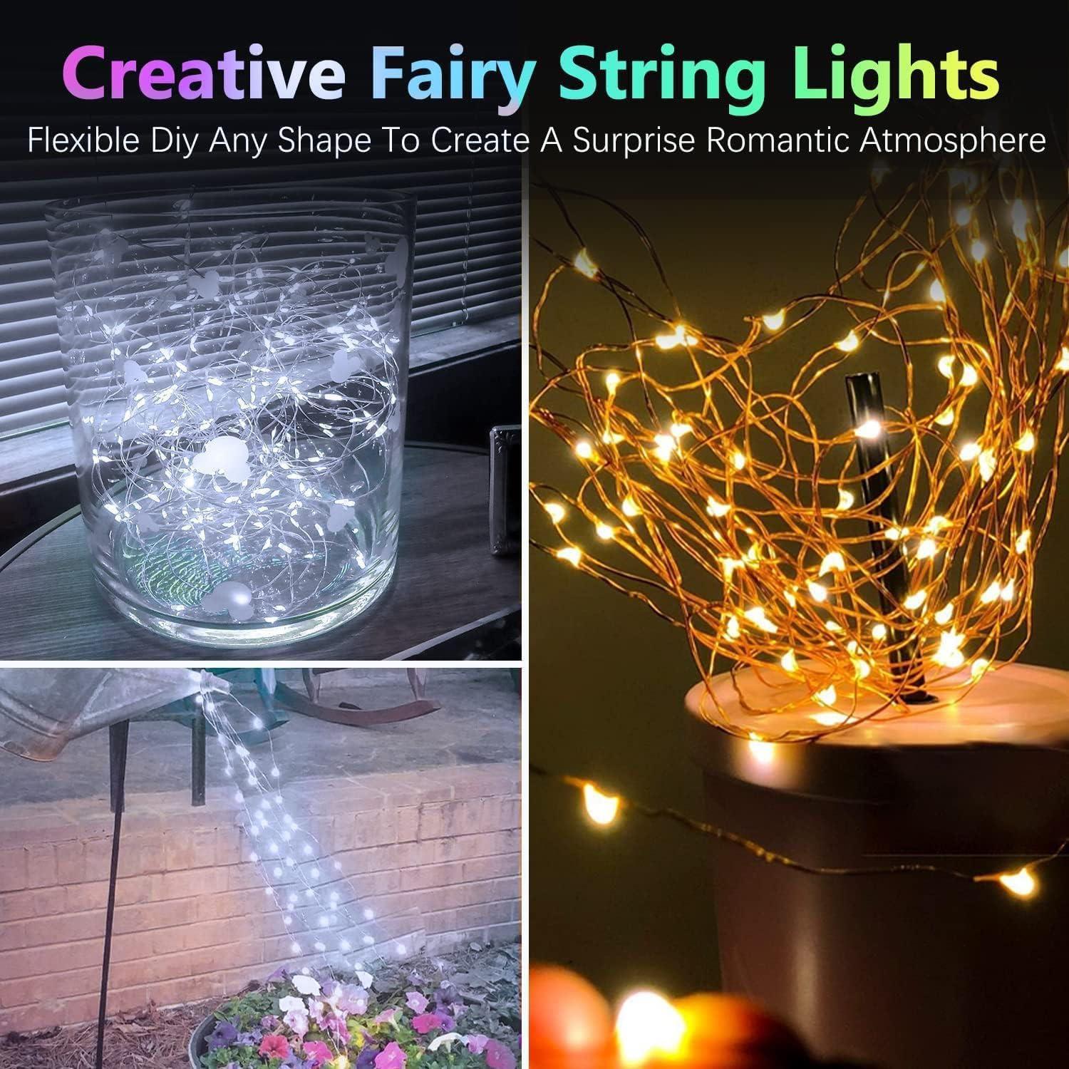 33 ft 100 LED Fairy Lights with Remote Timer, 2 Pack Twinkle String Lights for Bedroom, Party, Christmas Decor, Warm White