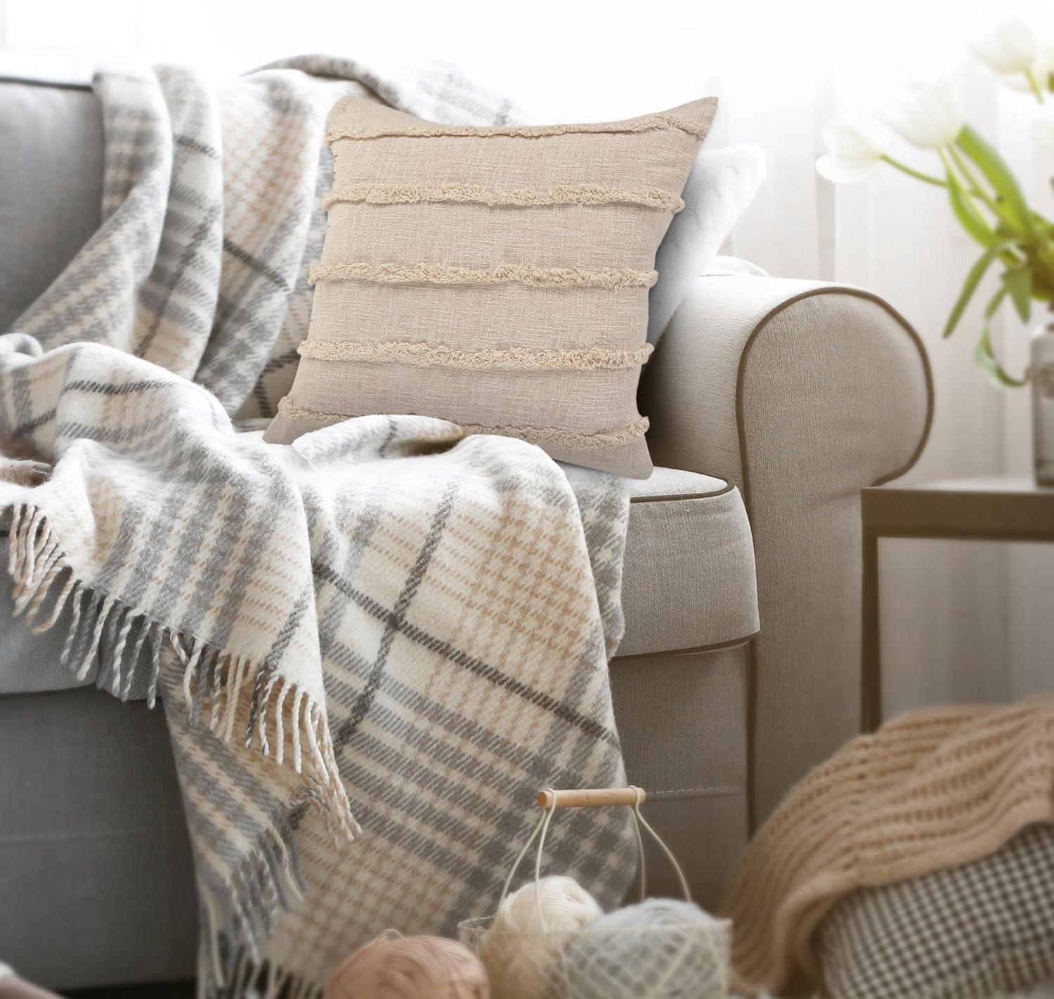 Ox Bay Birch Solid Organic Cotton Square 4 Piece Pillow Cover Set