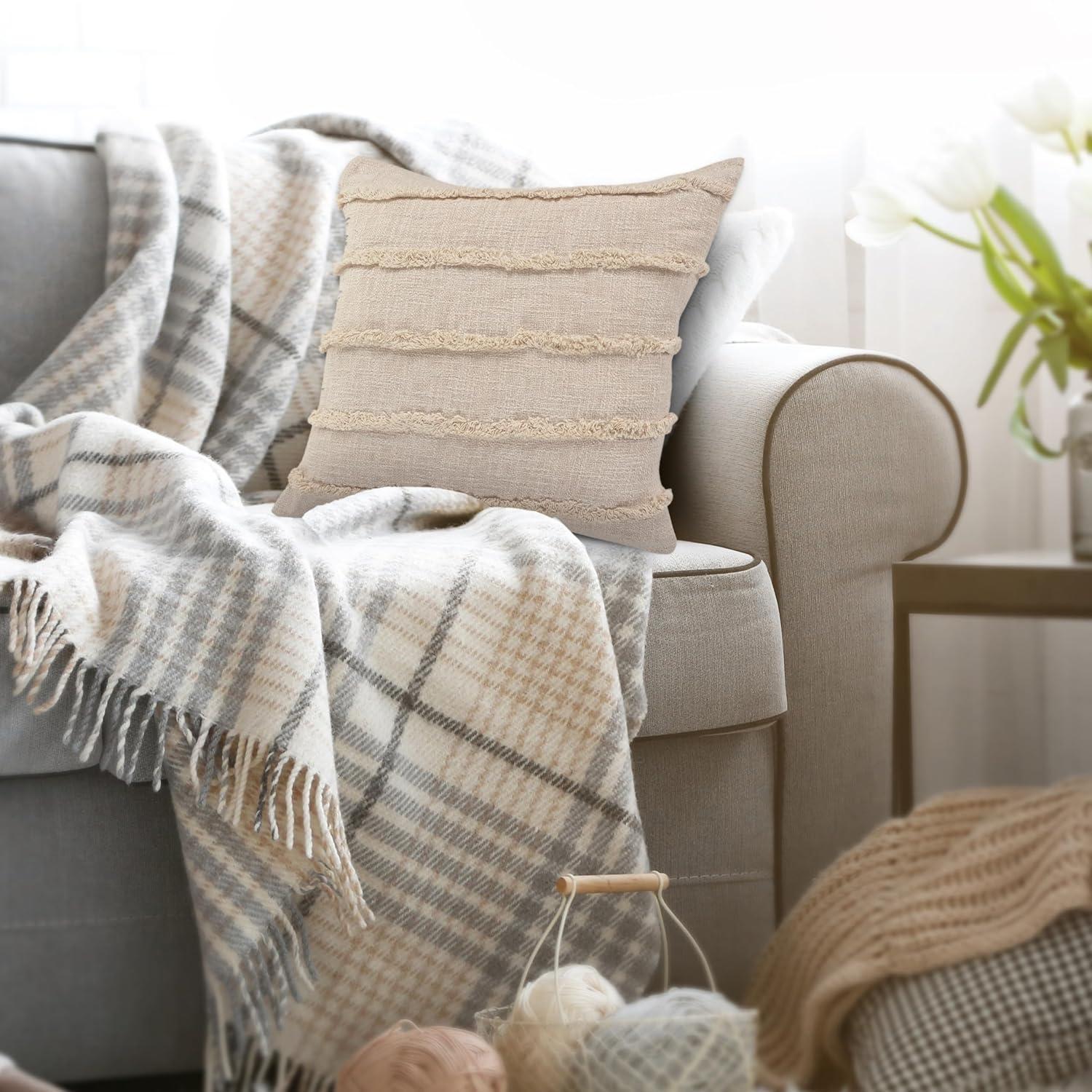 Ox Bay Birch Solid Organic Cotton Square 4 Piece Pillow Cover Set