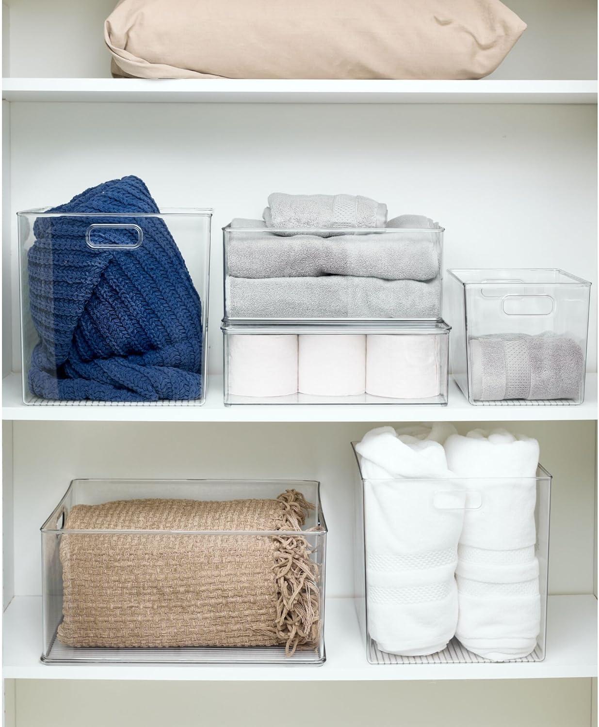 InterDesign iDesign Recycled Plastic Stackable Storage Bin with Handles - Clear