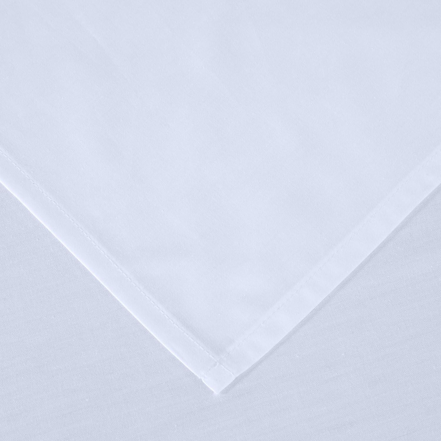 Solid White Cotton Twill Queen Deep Pocket Bed Sheet Set