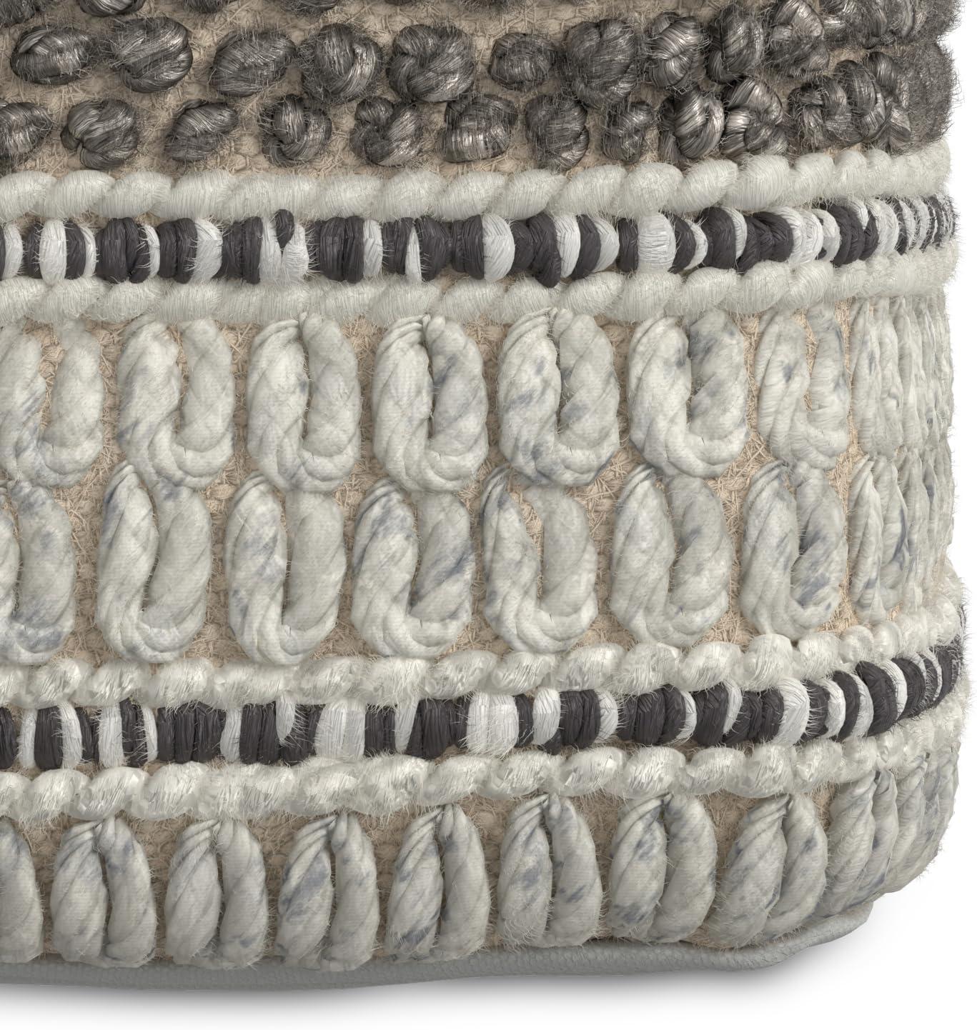 Simpli Home Grady Upholstered Pouf