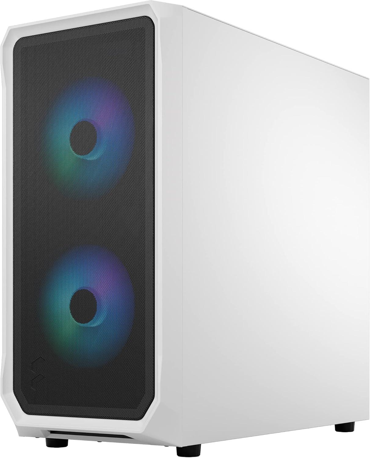 Fractal Design Focus 2 RGB White ATX mATX Mini ITX Clear Tinted Tempered Glass Mid Tower Computer Case