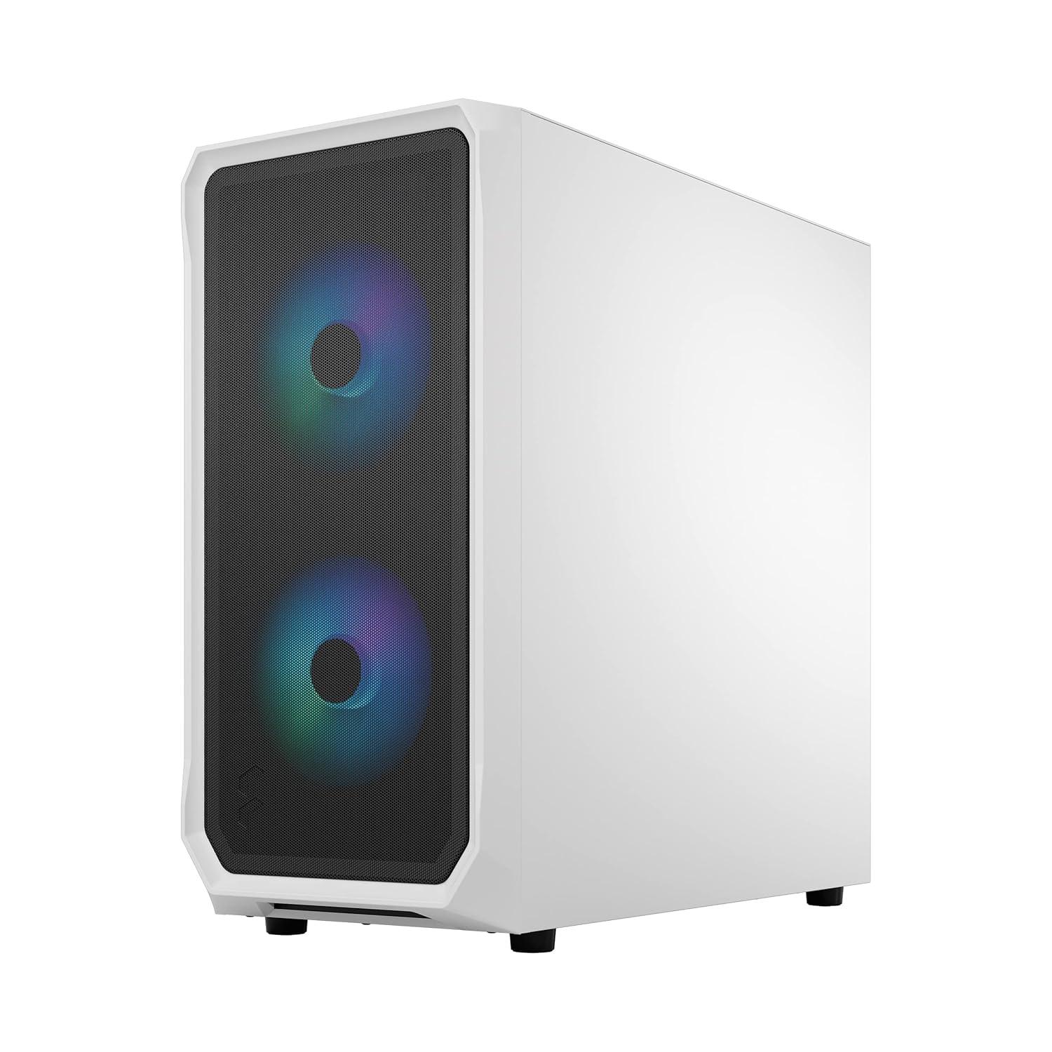 Fractal Design Focus 2 RGB White ATX mATX Mini ITX Clear Tinted Tempered Glass Mid Tower Computer Case