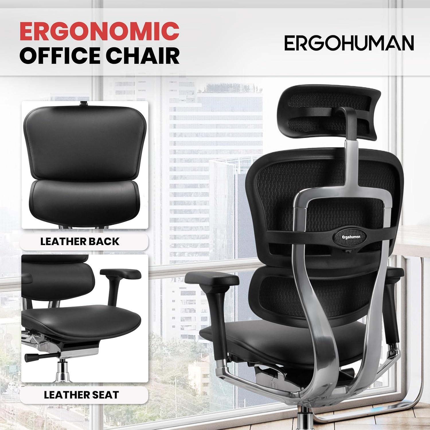 Eurotech Leather Task Chair Black (LE9ERG(N))