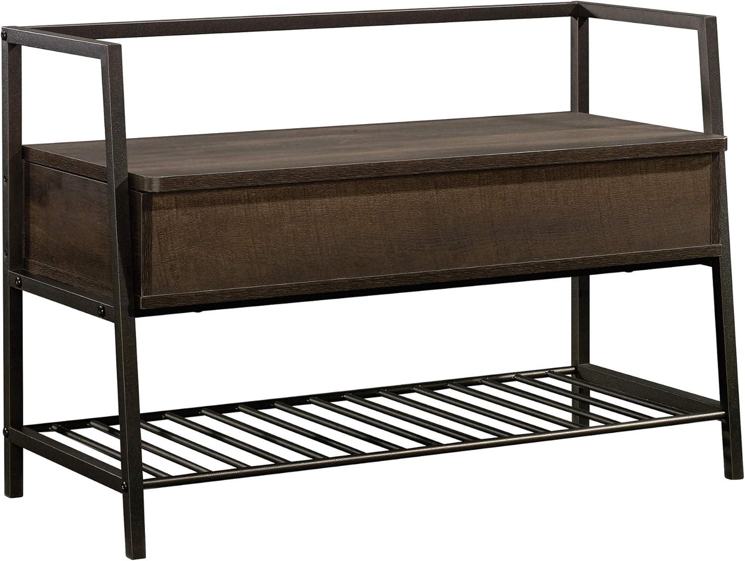 North Avenue Smoked Oak Storage Bench with Hidden Compartment