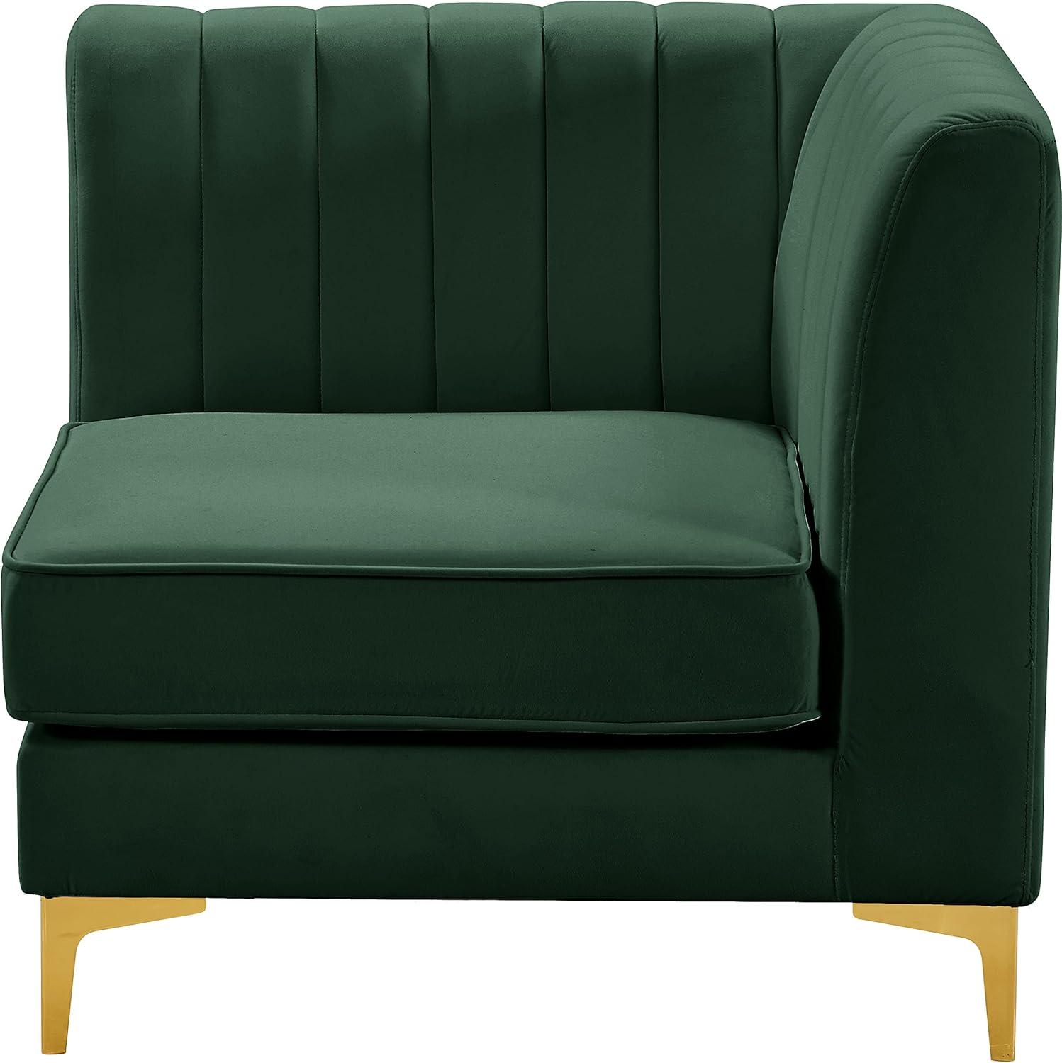 Meridian Furniture Alina Green Velvet Corner Chair